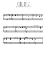 Téléchargez l'arrangement pour piano de la partition de Chère Élise en PDF